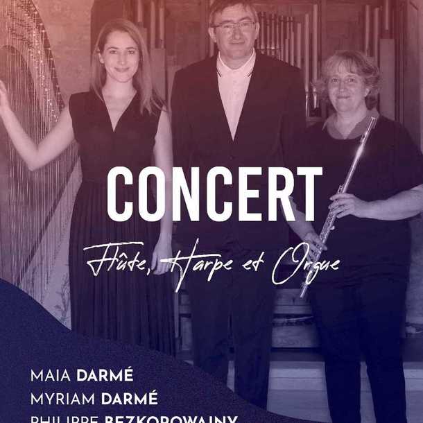 Concert en trio flûte harpe et orgue